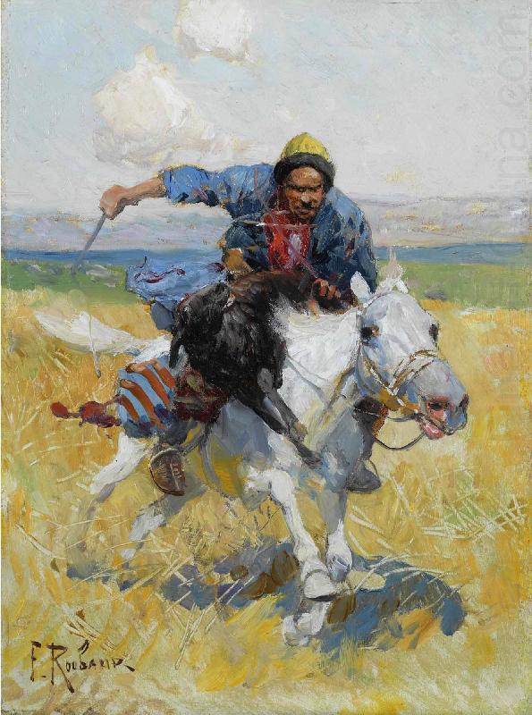 Franz Roubaud Tatar horseman china oil painting image